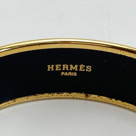 Hermes Enamel GM Bangle Plated Cloisonne Indian Bracelet - Picture 3 of 5